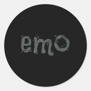 Sticker Rond EMO Et Goth Toujours - Emo Noir Distressed