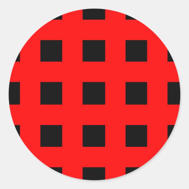 Sticker Rond Emo Stripes Red & Black - Alternative Grunge Rock (Devant)