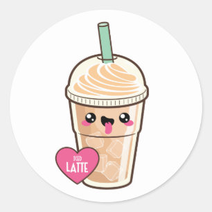 Sticker Rond Emoji a glacé Latte
