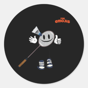 Sticker Rond Emoji Badminton Sports Thumup