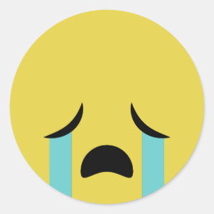 Sticker Rond Emoji bawling