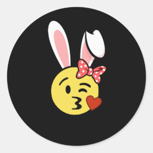 Sticker Rond Emoji Bunny de Pâques