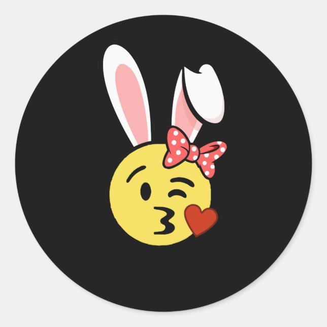 Sticker Rond Emoji Bunny de Pâques (Devant)