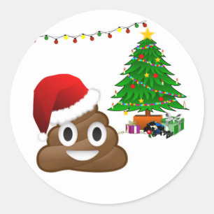 Sticker Rond emoji de noël
