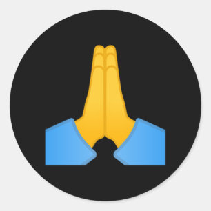 Sticker Rond Emoji des mains pliées