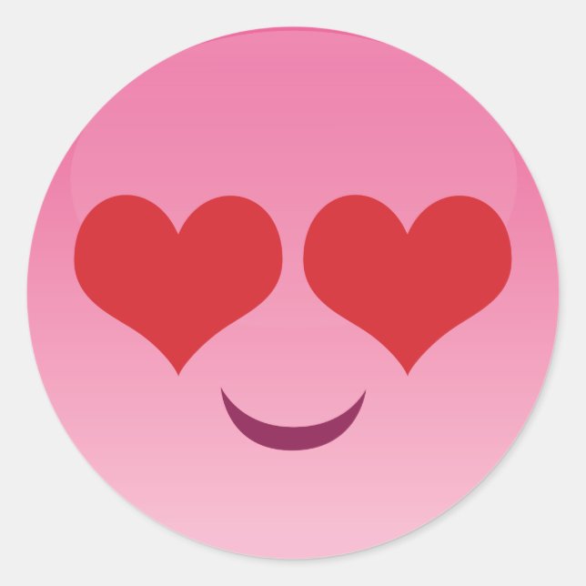 Sticker Rond Emoji des yeux du coeur (Devant)