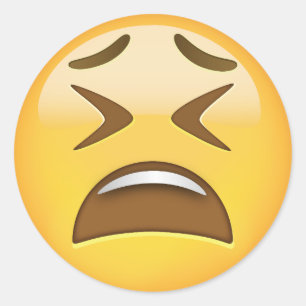 Sticker Rond Emoji du visage fatigué