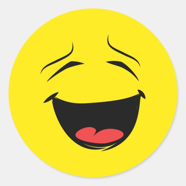 Sticker Rond Emoji du visage joyeux et souriant (Devant)