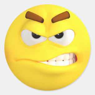 Sticker Rond Emoji en colère