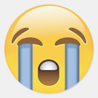 Emoji face à pleurer haut