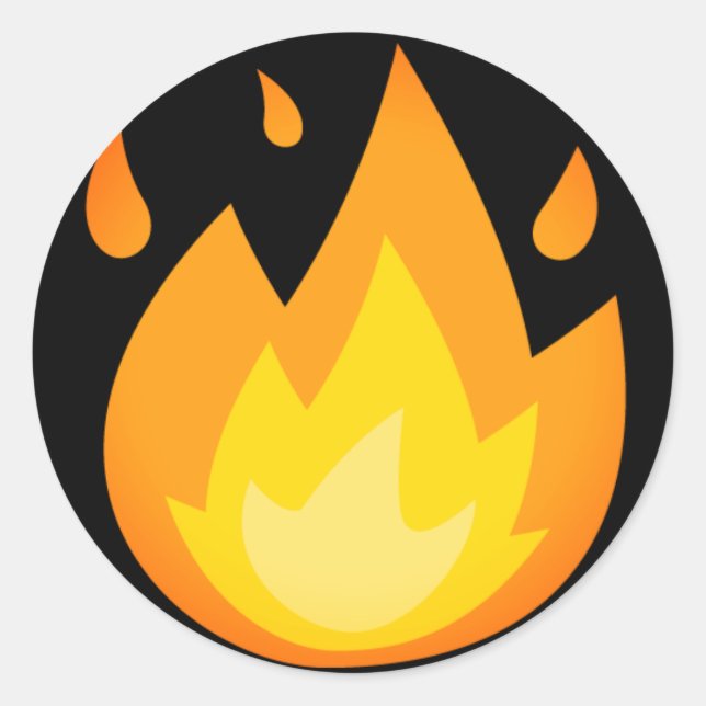Sticker Rond Emoji incendie intense (Devant)