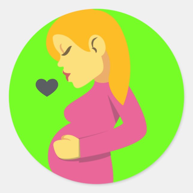 Sticker Rond Emoji maman enceinte aimante (Devant)