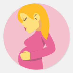 Sticker Rond Emoji mère enceinte