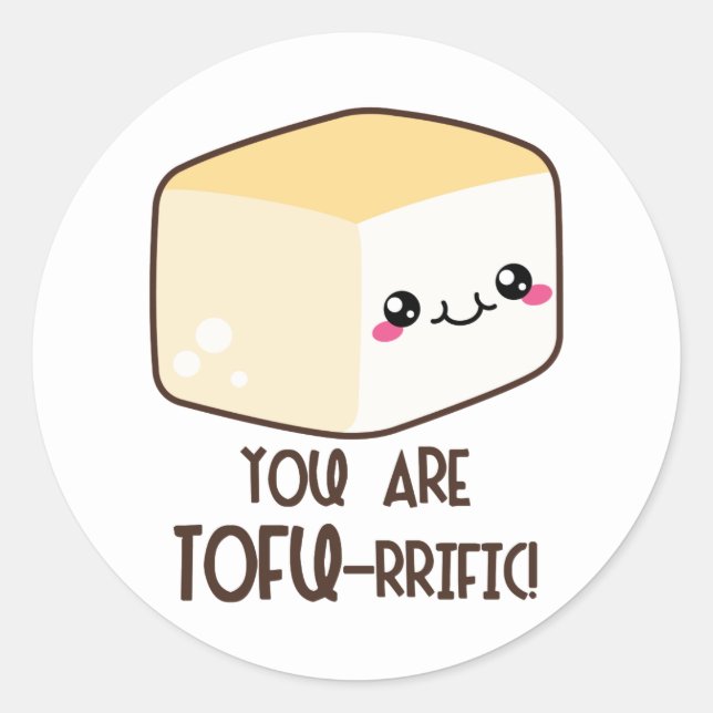 Sticker Rond Emoji riche en tofu (Devant)