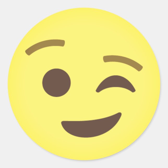 Sticker Rond Emoji Winking (Devant)