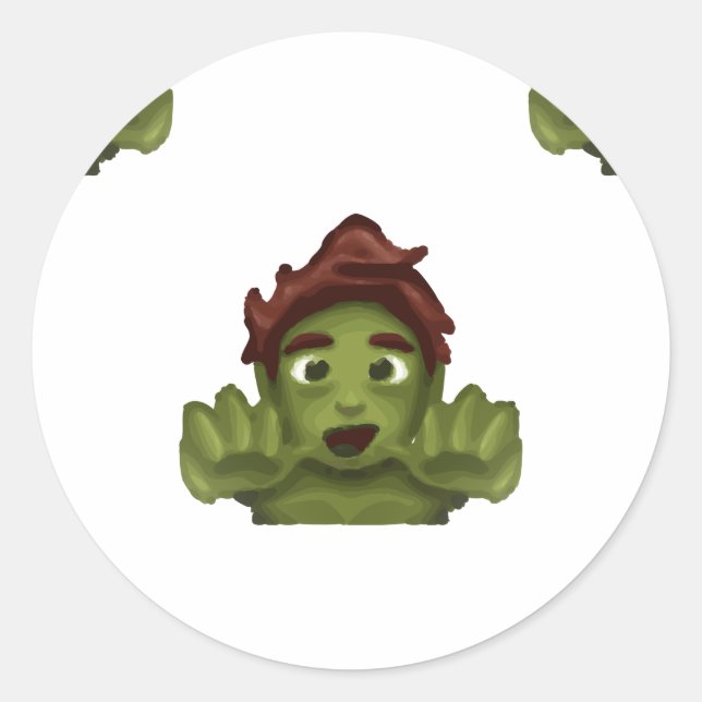 Sticker Rond emoji zombie (Devant)