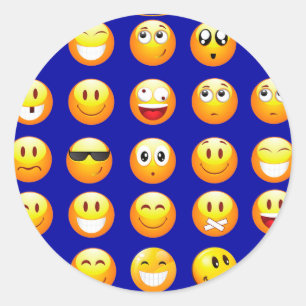Sticker Rond emojis bleu foncé