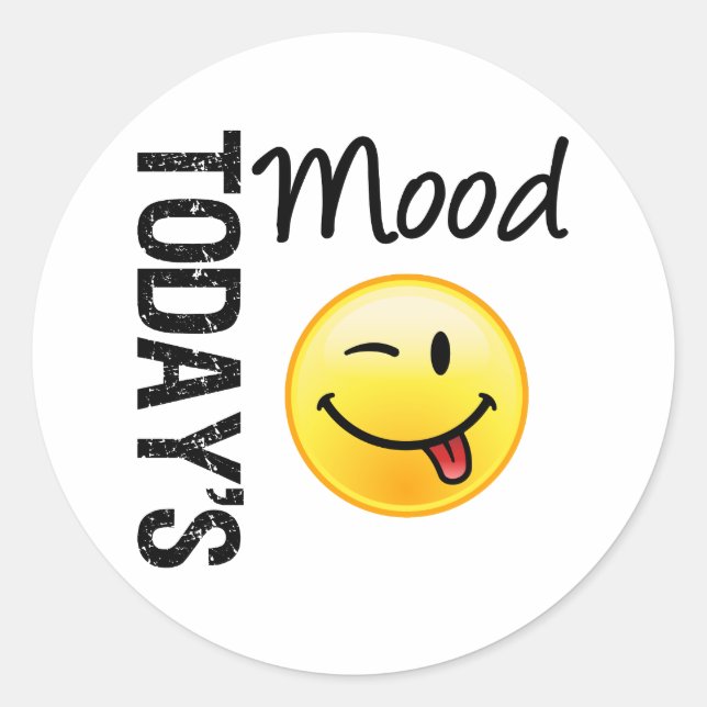 Sticker Rond Emoticon de l'humeur d'aujourd'hui jouant (Devant)