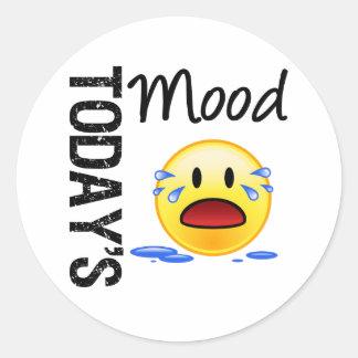 Sticker Rond Emoticon de l'humeur qui pleure