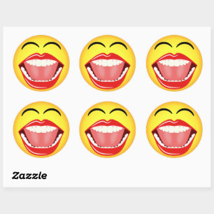 Sticker rond Emoticon Jaune