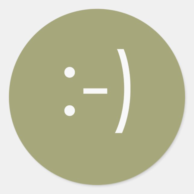 Sticker Rond Emoticon - sourire (Devant)