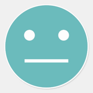 Sticker Rond émoticône turquoise