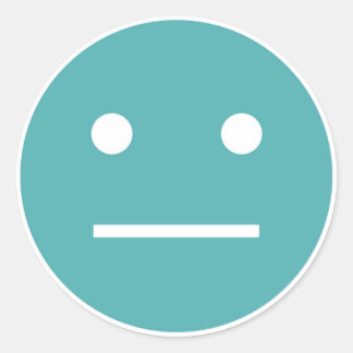 Sticker Rond émoticône turquoise