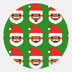 Sticker Rond émoticônes de père Noël