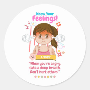 Sticker Rond Émotions des enfants avec colère