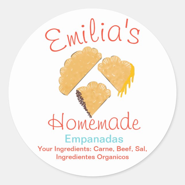 Sticker Rond Empanadas artisanal artisanat artisanal (Devant)