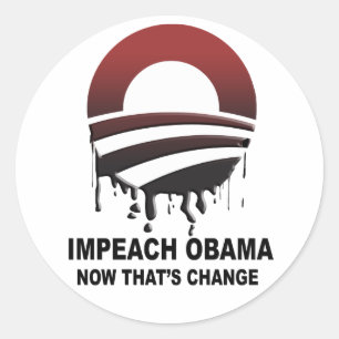Sticker Rond Empêchez Obama - maintenant c'est le changement