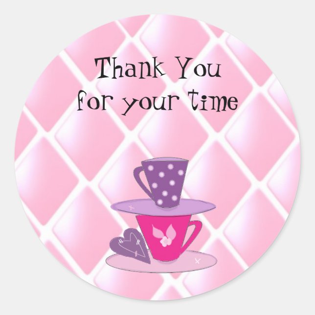 Sticker Rond Empiler les Teacups (Devant)