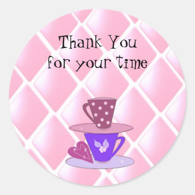 Sticker Rond Empiler les Teacups (Devant)