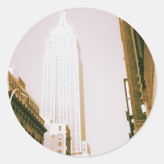 Sticker Rond Empire State Building, New York City (Devant)