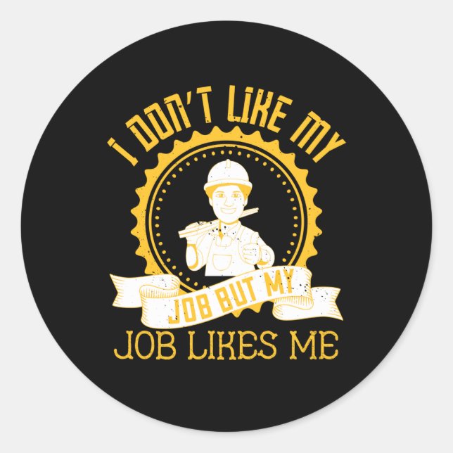Sticker Rond Emploi - Je n'aime pas mon emploi (Devant)