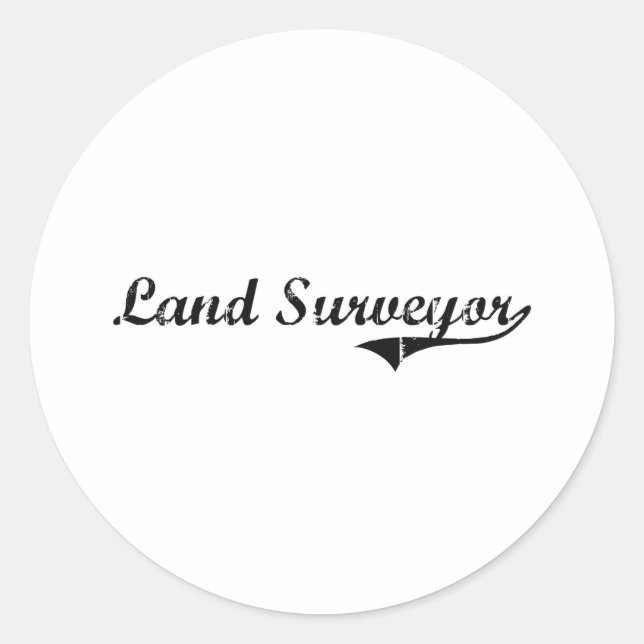 Sticker Rond Emploi professionnel de l'arpenteur foncier (Devant)