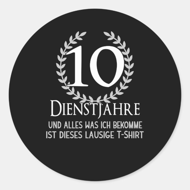 Sticker Rond Employee 10 Year Corporate Anniversary Company (Devant)