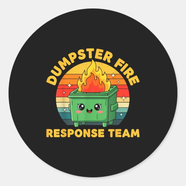 Sticker Rond Employee Dumpster Fire Resnse Team Ugly Christmas  (Devant)
