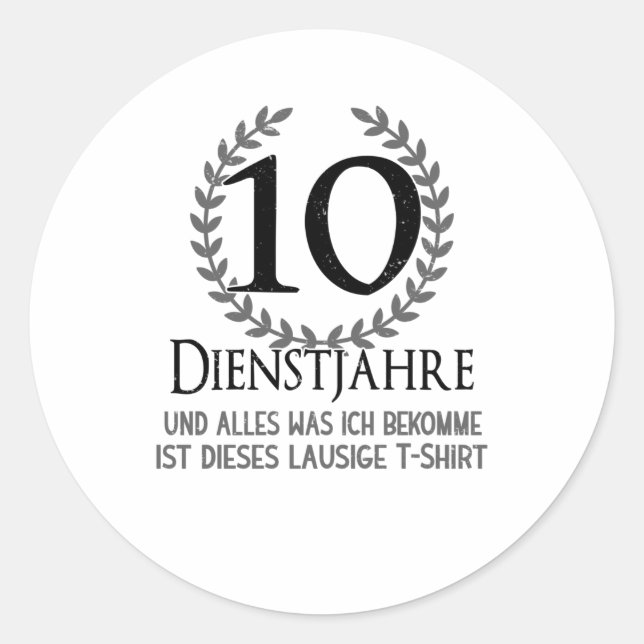 Sticker Rond Employés 10 ans Société Anniversaire de l'entrepri (Devant)
