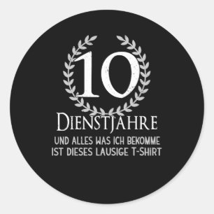 Sticker Rond Employés 10 ans Société Célébration