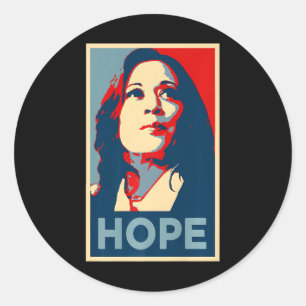 Sticker Rond Empower Hope Joy Kamala Harris Poster Obama 47th S