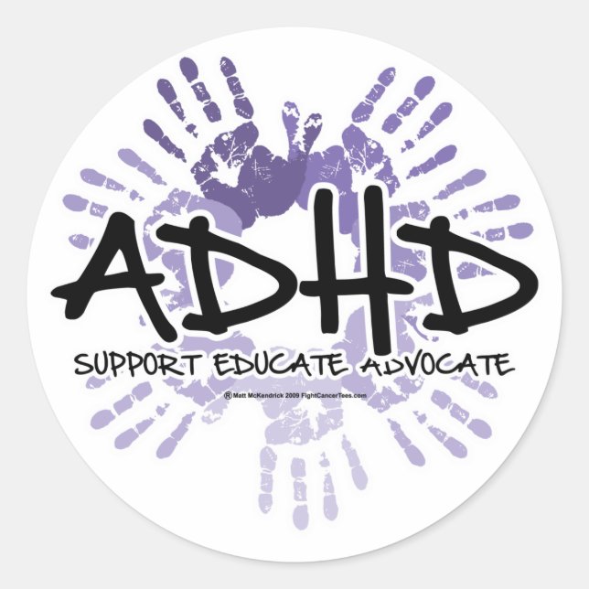 Sticker Rond Empreinte ADHD (Devant)