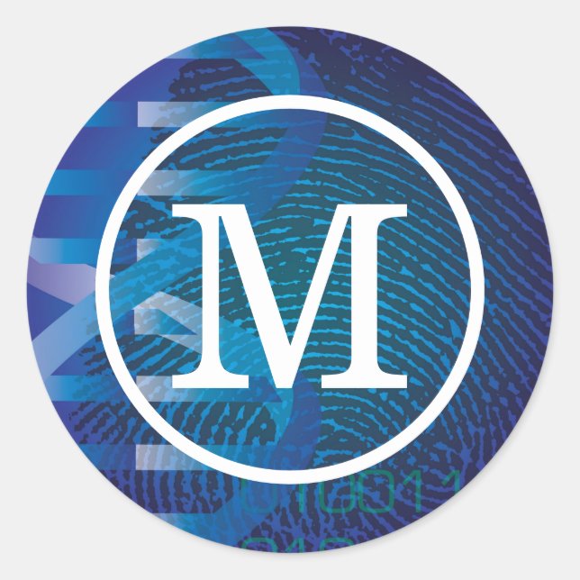 Sticker Rond Empreinte ADN Monogramme (Devant)