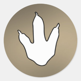 Sticker Rond Empreinte de dinosaure
