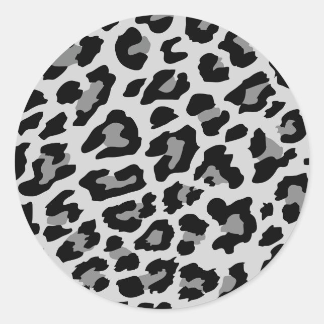 Sticker Rond empreinte de léopard (Devant)