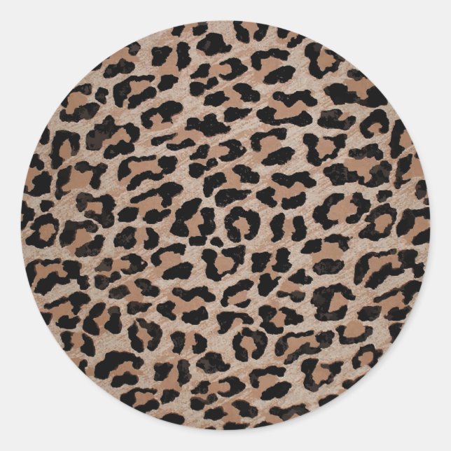 Sticker Rond empreinte de léopard cheetah (Devant)
