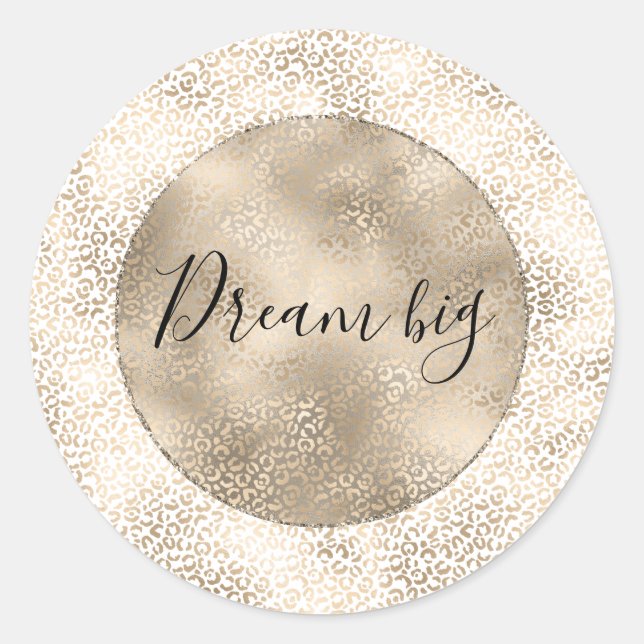 Sticker Rond Empreinte de léopard de bronze or (Devant)