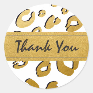 Sticker Rond Empreinte de léopard d'or TOUTE COULEUR Parti Favo