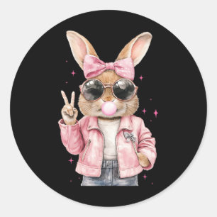 Sticker Rond Empreinte de léopard Lapin Bunny Blowbble Gum Est