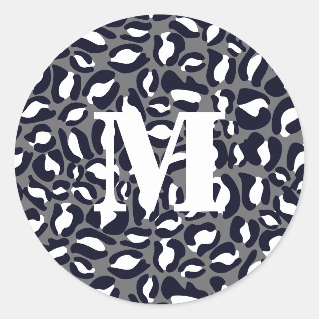 Sticker Rond Empreinte de léopard Monogram Classic Jungle Party (Devant)